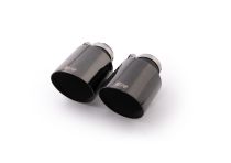 Remus Stainless Steel 115mm Angled Engraved Black Chrome Tail Pipe Set (Pair)