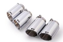 Remus Stainless Steel 102mm Angled/Angled Rolled Edge Chrome Tail Pipe Set (Quad Tips)