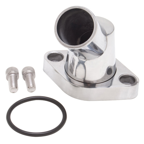 Edelbrock Edelbrock 45 Deg. Polished Aluminum Waterneck for Chevy 4.3L V6 & Chevy V8