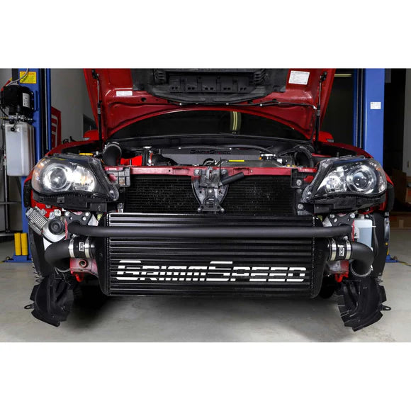 Grimmspeed Front Mount Intercooler Kit Black Coated Black Piping For Subaru 08-14 STI