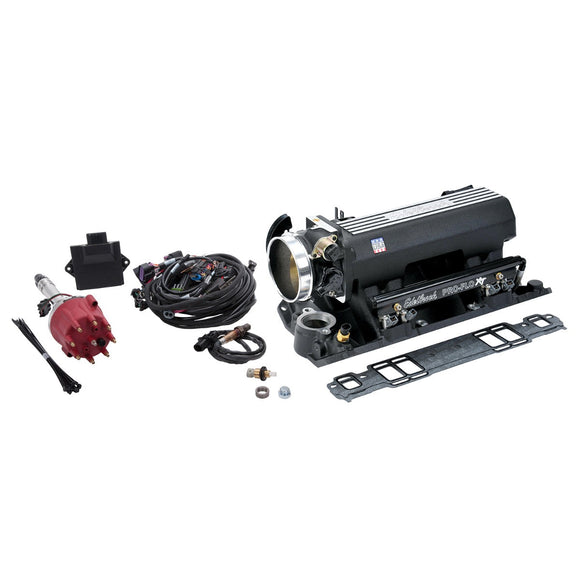 Edelbrock Pro Flo 4 XT EFI System Seq Port SBC 1986 & Earlier 550 Max HP 29lb/hr Black Finish