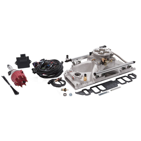 Edelbrock Pro Flo 4 EFI System Seq Port BBC Rect Port 9.8 Deck 775 Max HP 60lb/hr Satin Finish