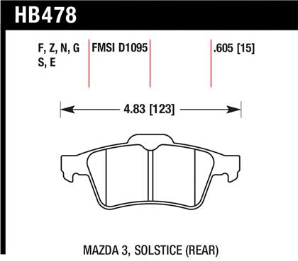 Hawk 13-14 Ford Focus ST / Mazda/ Volvo DTC-60 Race Rear Brake Pads