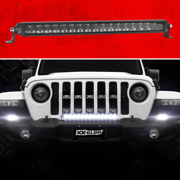 XK Glow Razor Light Bar Auxiliary High Beam Driving No Wire & Switch 20in
