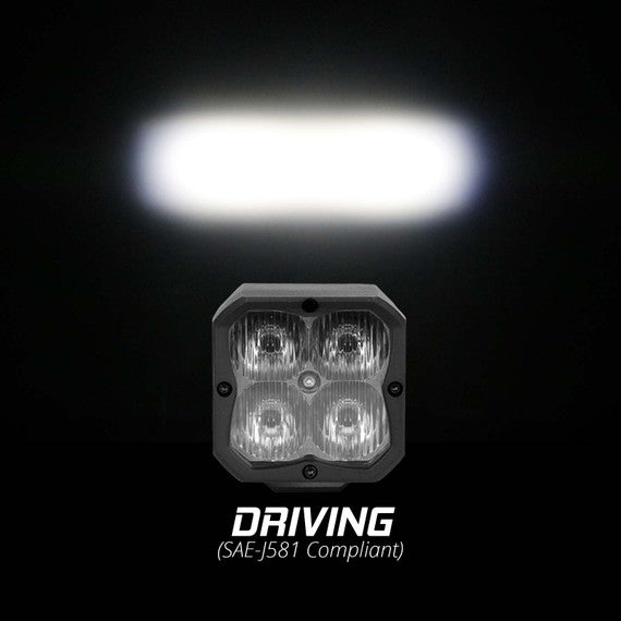 XK Glow XKchrome 20w LED Cube Light w/ RGB Accent Light - Driving Beam