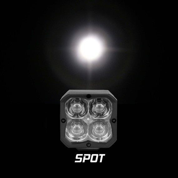 XK Glow XKchrome 20w LED Cube Light w/ RGB Accent Light Kit w/ Controller- Spot Beam 2pc
