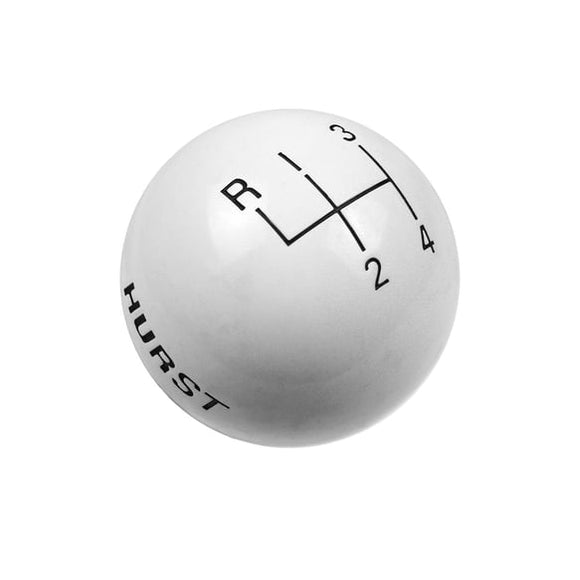 HURST SHFTR KNOB-4 SPD(WHITE) 3/8-16