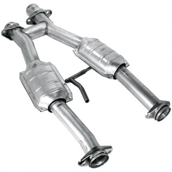 BBK 79-93 Mustang 5.0 Short Mid H Pipe With Catalytic Converters 2-1/2 For BBK Long Tube Headers