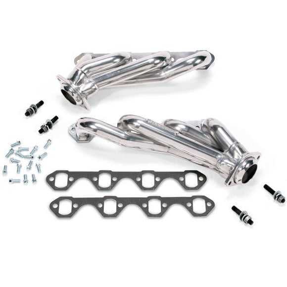 BBK 79-93 Mustang 351 Swap Shorty Unequal Length Exhaust Headers - 1-5/8 Silver Ceramic