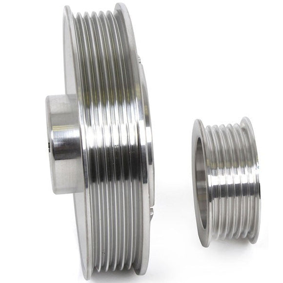 BBK 02-04 Mustang 4.6 GT Underdrive Pulley Kit - Lightweight CNC Billet Aluminum (3pc)
