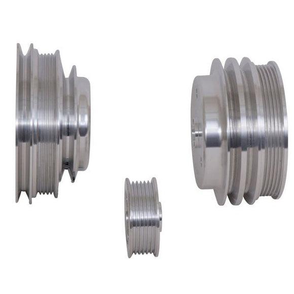 BBK 85-97 GM Truck 305 350 Underdrive Pulley Kit - Lightweight CNC Billet Aluminum (3pc)