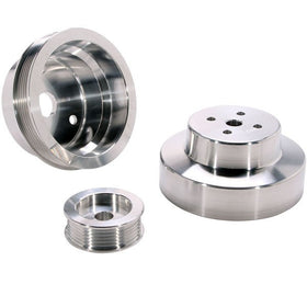 BBK 88-95 GM Truck 4.3 5.0 5.7 Underdrive Pulley Kit - Lightweight CNC Billet Aluminum (3pc)