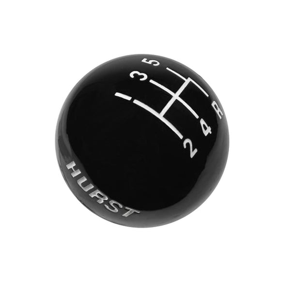 HURST SHFTR KNOB-BLACK 5-SPD(3/8-16)