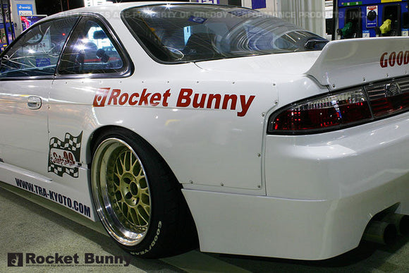 GReddy 94-98 Nissan 240SX/Silvia S14 Rocket Bunny Rear Wide Panel Over-Fenders Ver. 1 - FRP *Only*