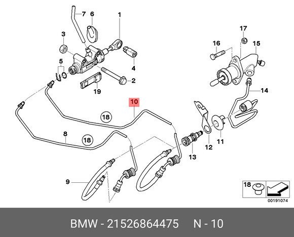BMW Pipeline With Pressure Hose - Genuine BMW 21526864475