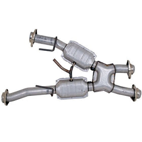 BBK 79-93 Mustang 5.0 Short Mid X Pipe w Catalytic Converters 2-1/2 For Automatic Long Tube Headers