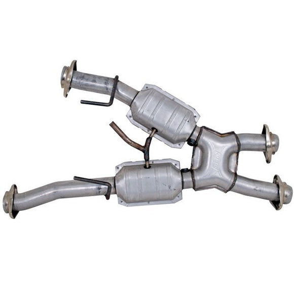 BBK 79-93 Mustang 5.0 Short Mid X Pipe w Catalytic Converters 2-1/2 For Automatic Long Tube Headers
