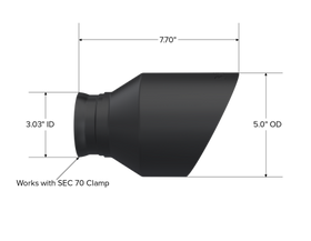 MBRP 15-23 Dodge Charger 5.7L/6.2L/6.4L T304 3in ID / 5in OD Out / 8in Length Angle Cut Black Tip - 0