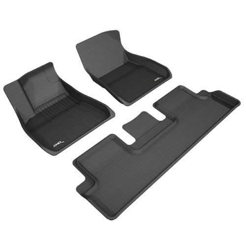 3D MAXpider 2018-2021 Tesla Model 3 Kagu 1st & 2nd Row Floormats - Black