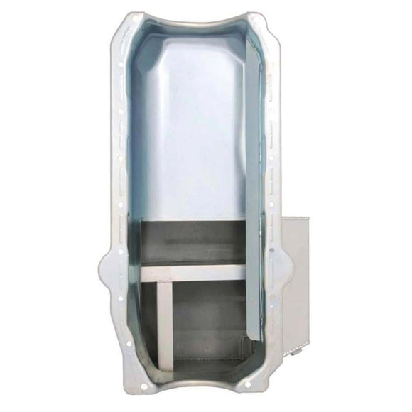 Moroso Pre-85 Chevrolet Small Block (w/Passenger Side Dipstick) Wet Sump 7qt 8in Steel Oil Pan - Blk