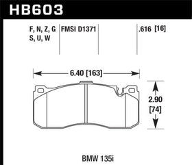 Hawk BMW 135i DTC-60 Race Front Brake Pads - 0
