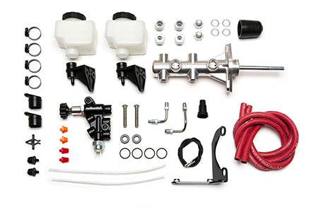 Wilwood Tandem Remote M/C Kit w L/H Brkt & Prop Valve - 15/16in Bore Ball Burnished-W/Pushrod