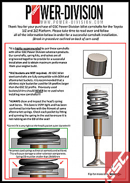 GSC P-D 93-02 Toyota Supra VVTI 2JZ-GTE R2 Camshafts Billet (Requires GSC Conical Spring Kit)