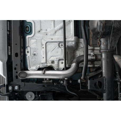 MBRP 2019 Ford Ranger Ecoboost 2.3L 4in OD Tip Single Side Exit 3in Black Coated Cat Back