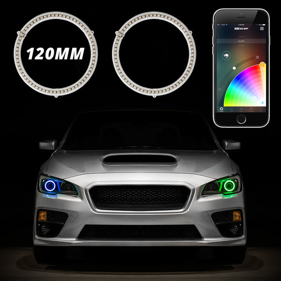 XK Glow 2x120mm - RGB Switchback Halo Million Color XKCHROME Smartphone App Controlled Kit