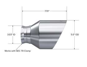 MBRP 15-23 Dodge Charger 5.7L/6.2L/6.4L T304 3in ID / 5in OD Out / 8in Length Angle Cut SS Tip - 0