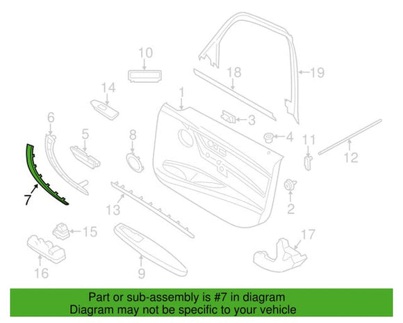 Door Panel Handle Cover (Right, Walnut Finish) - BMW / F3X / F80 / F82 / F83 | 51417260080