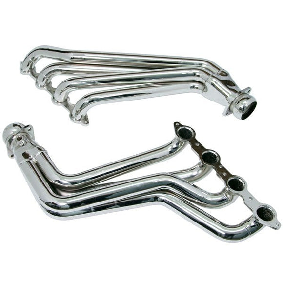 BBK 10-15 Camaro LS3 L99 Long Tube Exhaust Headers With Converters - 1-3/4 Chrome