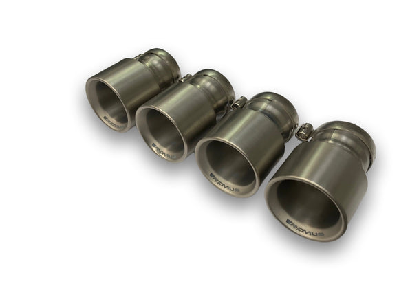 Remus 2021+ BMW M3 (G80)/M4 (G82) Quad 100mm Titanium Brushed Tail Pipe Set