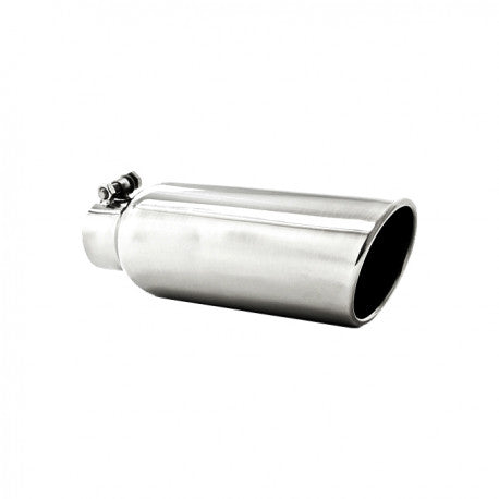 MBRP Universal Tip 4in OD 2.5in Inlet 12in Length Angled Cut Rolled End Clampless No-Weld T304
