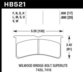 Hawk Wilwood Superlite SL4R 7420 HPS 5.0 Brake Pads - 0