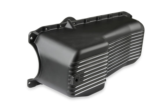 WEIAND ALUM OIL PAN KIT BLK SBC FINNED