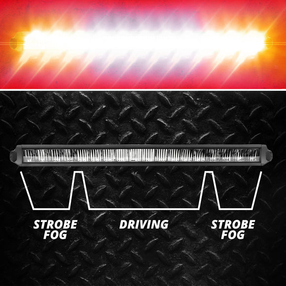 XK Glow Razor Light Bar Fog + Strobe + High Beam Driving Kit 20in