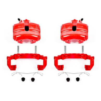 Power Stop Front Red Calipers w/Brackets - Pair