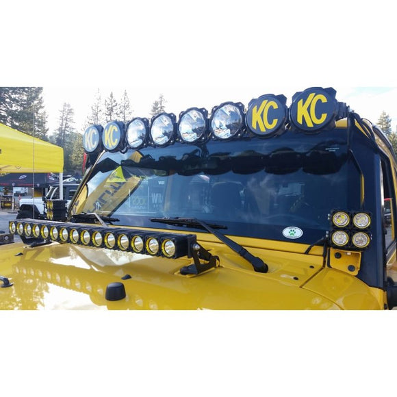 KC HiLiTES 07-18 Jeep JK Hood Mount Bracket Set for 30in. C30 C-Series LED Light Bars - Black