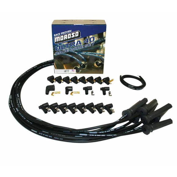 Moroso GM Pro Stock/Brodix PB201/CFE Ignition Wire Set - Ultra 40 - Unsleeved - Black