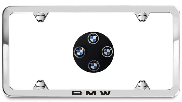 BMW Laser Slimline Kit with BMW Roundel Valve Stem Caps - Polished Silver