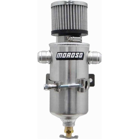 Moroso Breather Tank/Catch Can - Two -12An Male Fittings - Aluminum