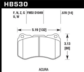 Hawk 07-08 Acura TL Type S DTC-60 Race Front Brake Pads - 0