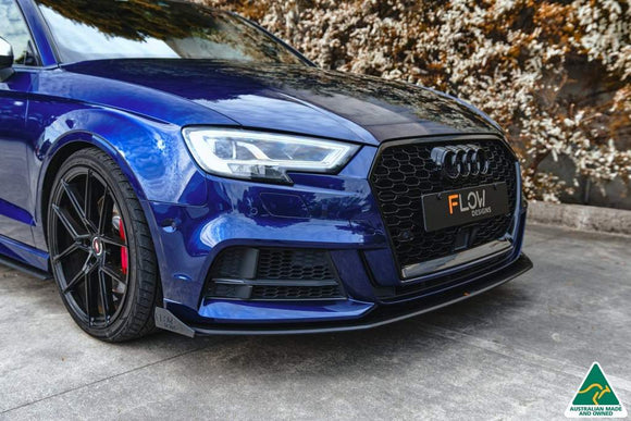 Flow Designs S3 8V Sedan Facelift Front Lip Splitter & Mounting Brace