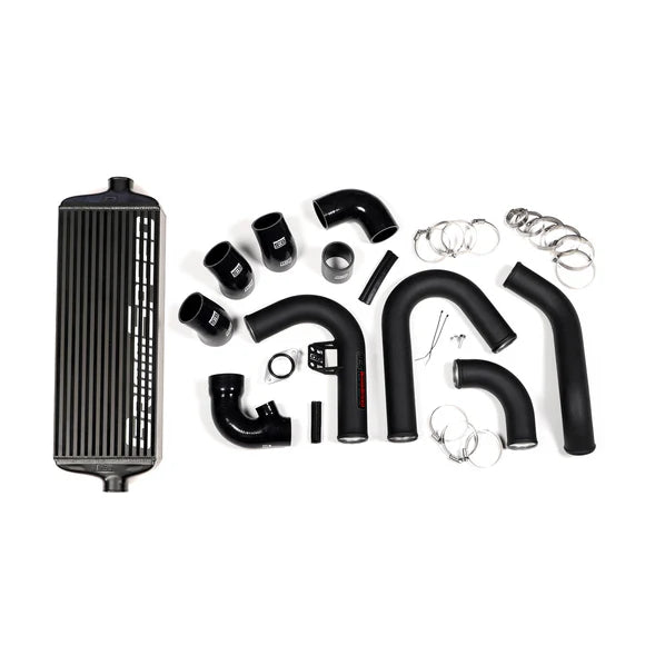 Grimmspeed Front Mount Intercooler Kit Black Coated Inc. Black Piping For Subaru 15-21 WRX