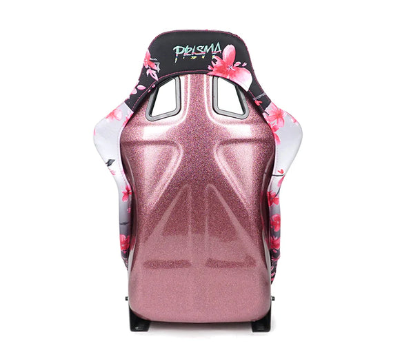 NRG FRP Bucket Seat PRISMA Japanese Cherry Blossom Edition W/ Pink Pearlized Back - Medium
