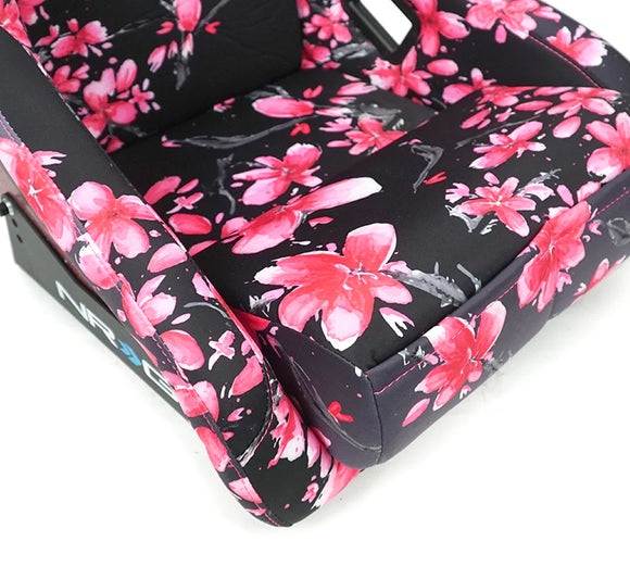 NRG FRP Bucket Seat PRISMA Japanese Cherry Blossom Edition W/ Pink Pearlized Back - Medium