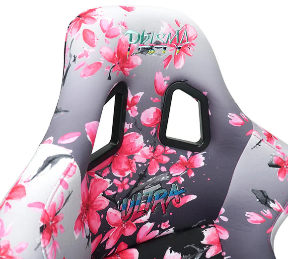 NRG FRP Bucket Seat PRISMA Japanese Cherry Blossom Edition W/ Pink Pearlized Back - Medium