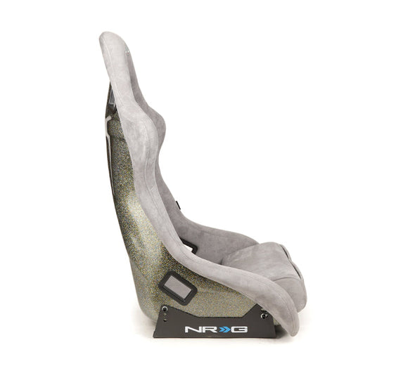 NRG FRP Bucket Seat ULTRA Edition - Large (Grey Alcantara/Pearlized Back)