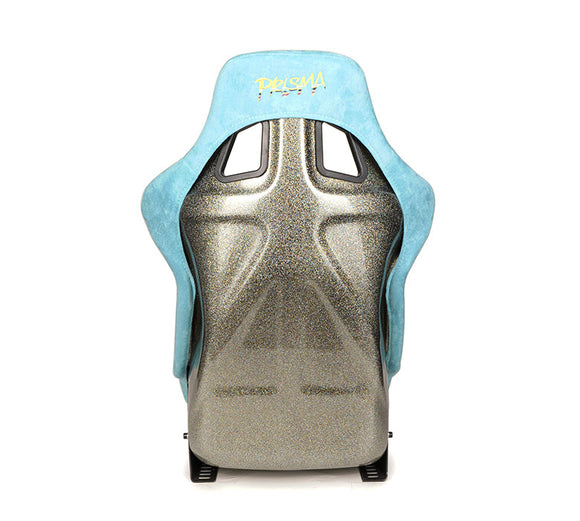 NRG FRP Bucket Seat ULTRA Edition W/ Grey Pearlized Back / Teal Microfiber Material - Large